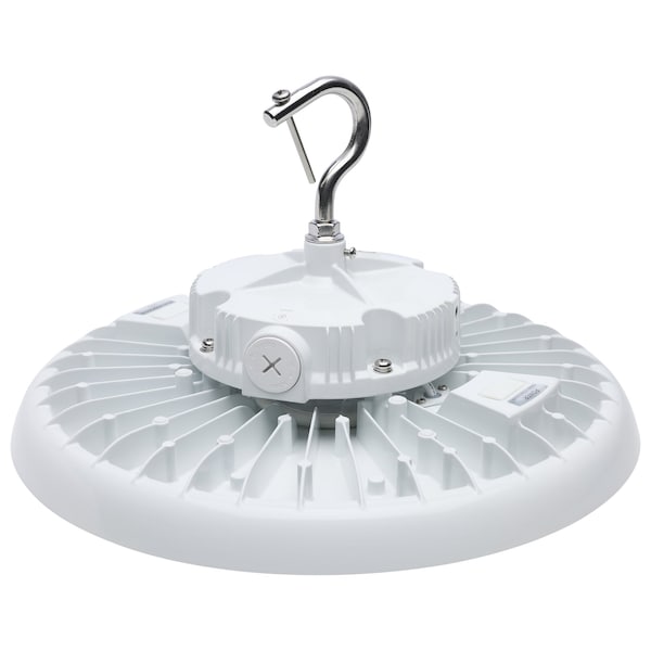 Wattage 150W/175W/200W And CCT Selectable 3K/4K/5K LED UFO High Bay, 120-347 Volt, White Finish